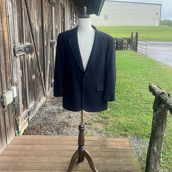 Oscar de la Renta Other - Vintage Oscar De La Renta menswear cashmere blend sports coat dark navy size 44R